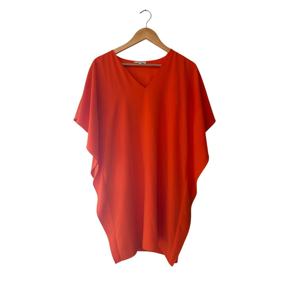 Jade Melody Tam Orange V-Neck Swing Dress Size S Clemson Orange Ruffle Sleeve